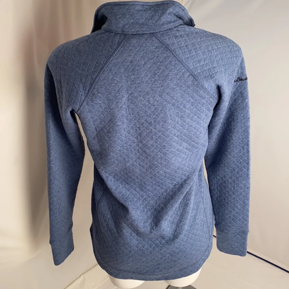 The Black Dog blue quilted quarter zip pullover sweatshirt S - Picture 3 of 12